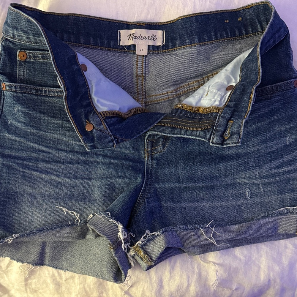 Madewell Women's Dark Blue Denim Shorts